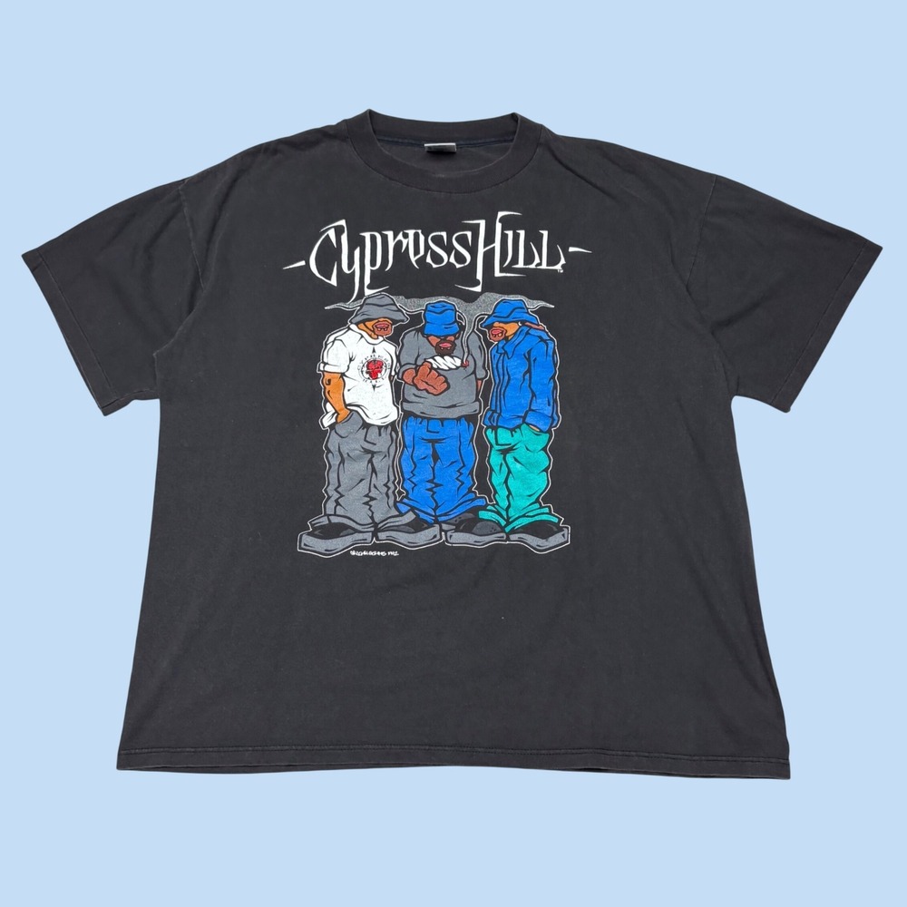 Vintage 1992 Cypress Hill Rap Tee Black Graphic T-Shirt GEM Tag XL